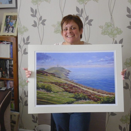 Client with their print of 'Summer at Strumble'