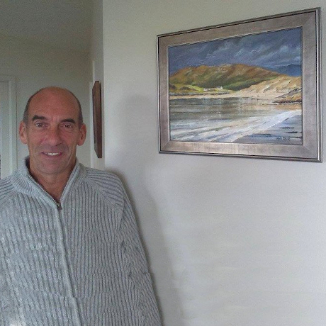 Client with their framed Scottish painting