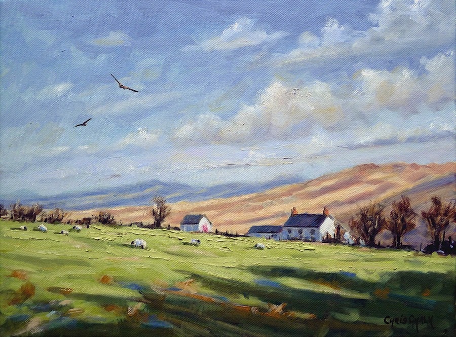 A oil painting of west Wales landscape.