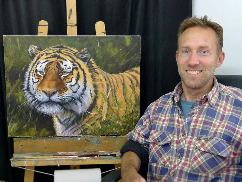 Chris Chalk in his Pembrokeshire art studio