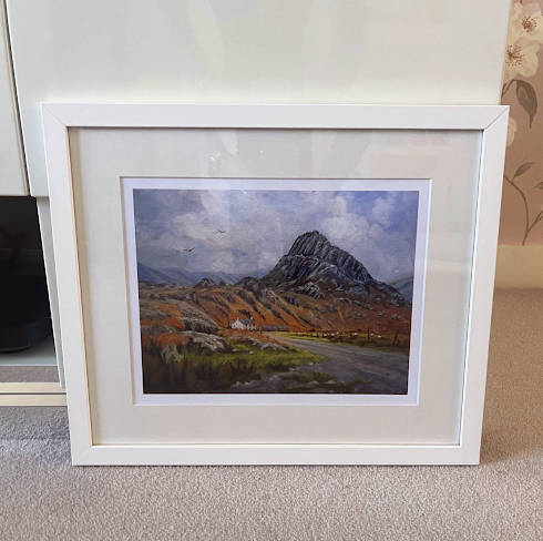 Llangrannog print framed by satisfied client