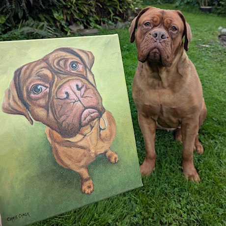 Scout - pet portrait dog painting