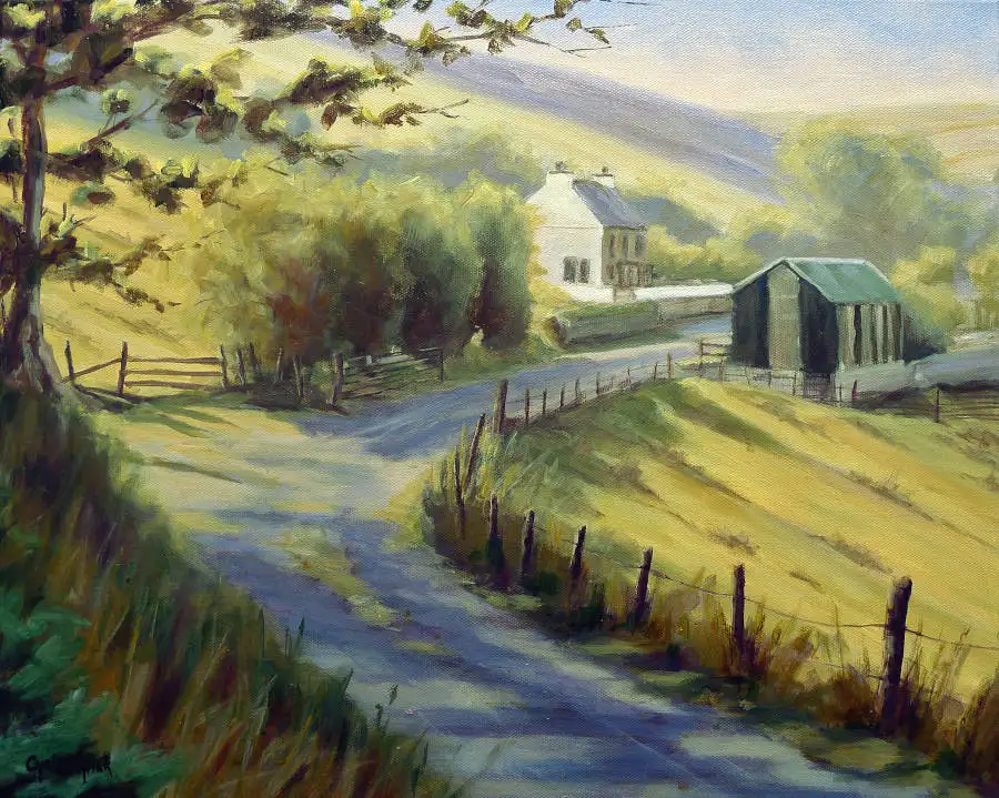 A original oil painting of west Wales landscape in the Cambrian mountains